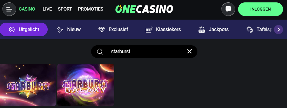 One Casino welkomstbonus zonder storting van 10 euro