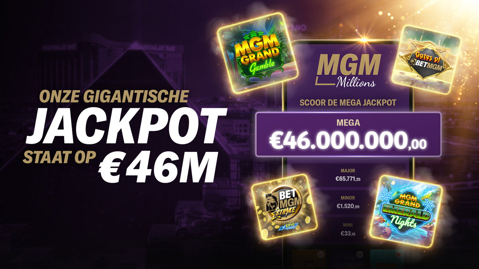 MGM Millions - Vier progressieve jackpots, Betmgm