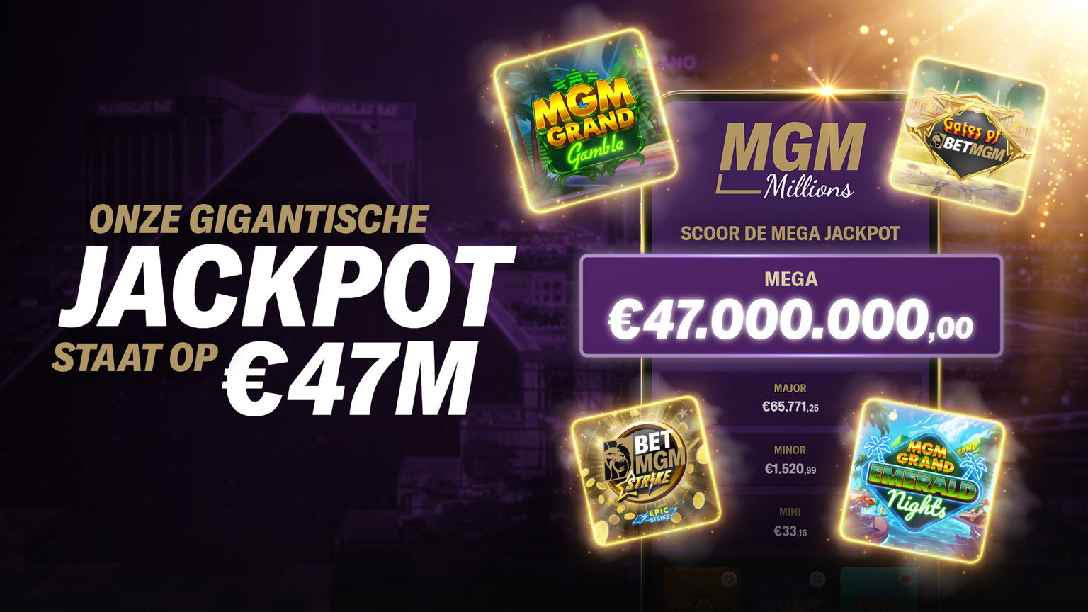 MGM Millions - Vier progressieve jackpots, Betmgm